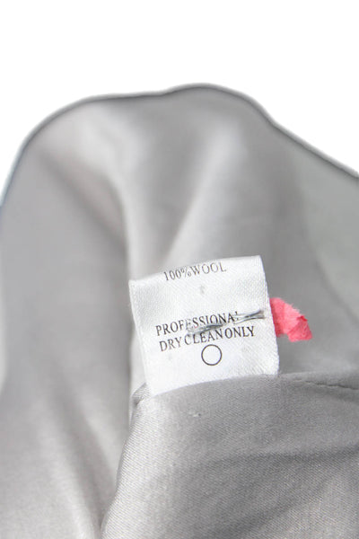 KaufmanFranco Womens Wool Open Front Blazer Suit Light Gray Size 40