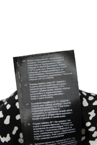 Maje Womens Spotted Print Button Down Neck Tied Blouse Black Size 1