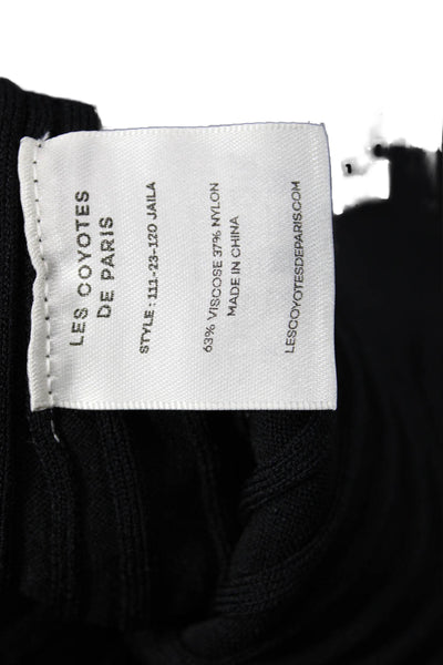Les Coyotes De Paris Womens Ribbed Cropped Knit Tank Top Black Size 12