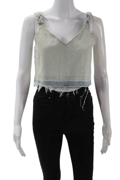 Sea New York Womens Cotton Zip Up Denim Tank Top Blue Size 0