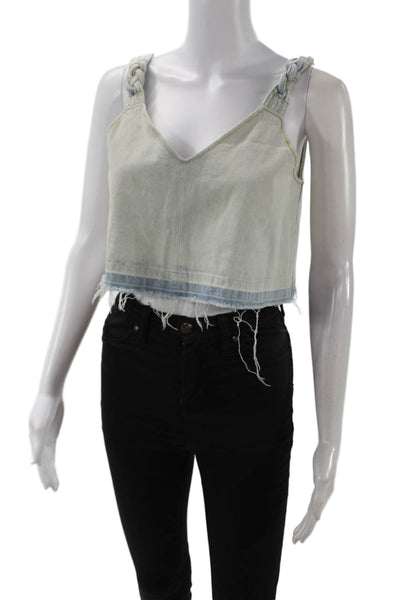 Sea New York Womens Cotton Zip Up Denim Tank Top Blue Size 0