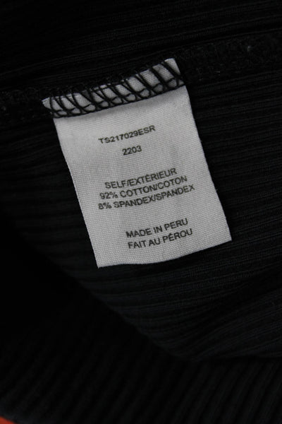 Derek Lam 10 Crosby Womens Short Sleeve V-neck Blouse Black Size L