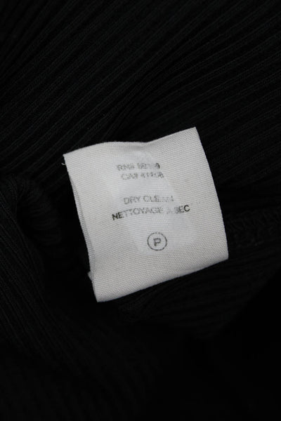 Derek Lam 10 Crosby Womens Short Sleeve V-neck Blouse Black Size L