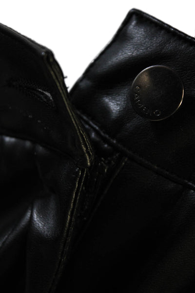 Cambio Womens Zipper Fly High Rise Straight Faux Leather Pants Black Size IT 42