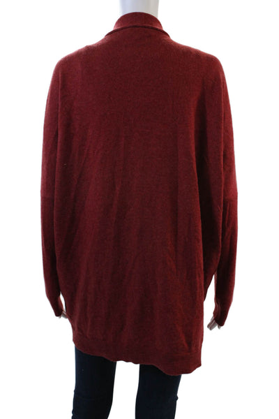 Repeat Womens Button Front Long Sleeve Cardigan Sweater Red Wool Size Small