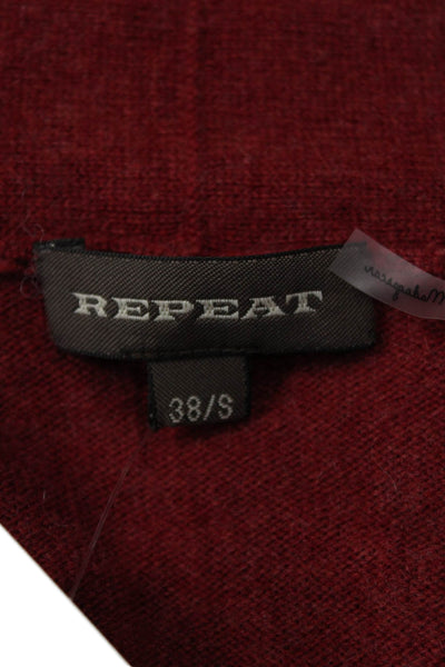Repeat Womens Button Front Long Sleeve Cardigan Sweater Red Wool Size Small