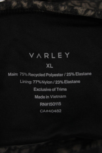Varley Womens Move Irena Spotted Print Pullover Sports Bra Brown Size XL
