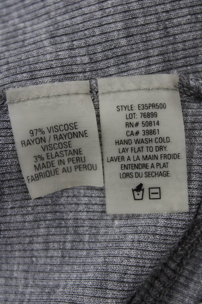 Elie Tahari Womens Scoop Neck Metallic Ribbed Knit Tank Top Gray Size XS