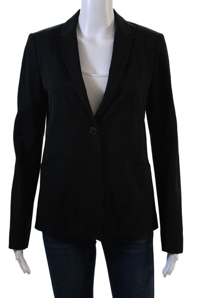 Elie Tahari Womens Single Button Notched Lapel Blazer Jacket Black Size 6