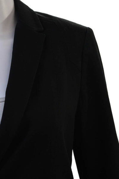 Elie Tahari Womens Single Button Notched Lapel Blazer Jacket Black Size 6