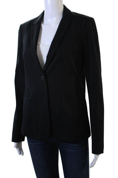 Elie Tahari Womens Single Button Notched Lapel Blazer Jacket Black Size 6