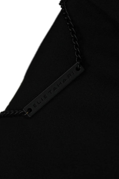 Elie Tahari Womens Single Button Notched Lapel Blazer Jacket Black Size 6