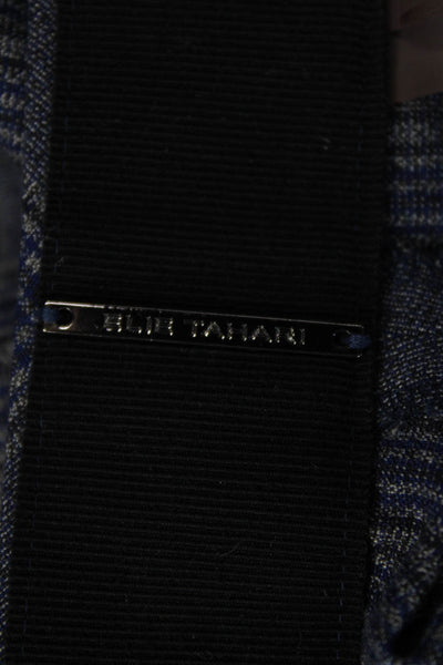 Elie Tahari Womens Zipper Fly Mid Rise Pleated Plaid Pants Blue Size 2