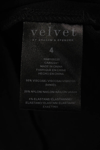 Velvet by Graham & Spencer Womens High Rise Slim Cut Trouser Pants Black Size 4
