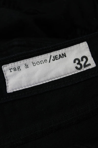Rag & Bone Womens Cotton Zip Button Distress Shorts Black Size EUR 32