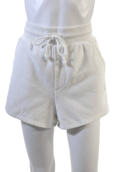 Champion Womens Elastic Waistband Drawstring Shorts White Size L