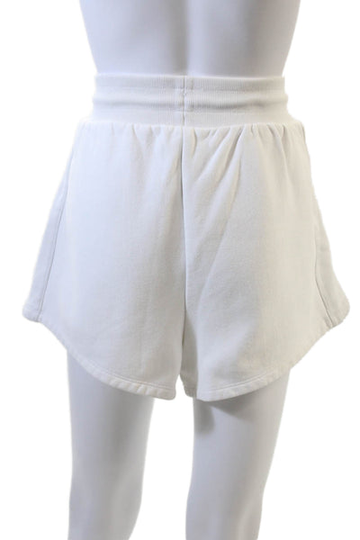 Champion Womens Elastic Waistband Drawstring Shorts White Size L