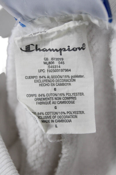 Champion Womens Elastic Waistband Drawstring Shorts White Size L