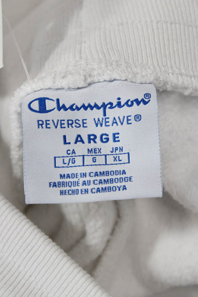 Champion Womens Elastic Waistband Drawstring Shorts White Size L