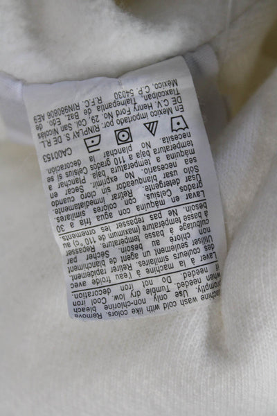 Champion Womens Cotton Long Sleeve Pullover Crewneck White Size L