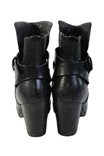Rag & Bone Womens Textured Lined Buckle Booties Black Size EUR 39