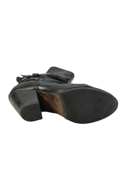 Rag & Bone Womens Textured Lined Buckle Booties Black Size EUR 39