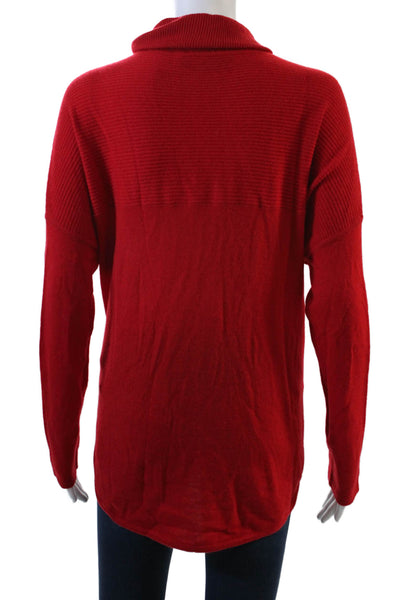 Magaschoni Womens Cashmere Long Sleeves Turtleneck Sweater Red Size 1