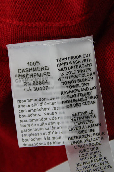 Magaschoni Womens Cashmere Long Sleeves Turtleneck Sweater Red Size 1