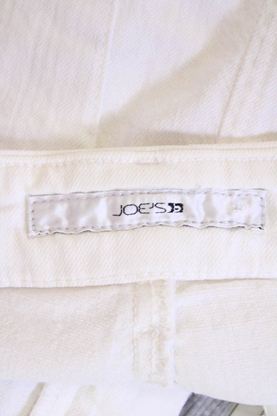 Joes Womens Denim Flat Front Buttoned Midi Straight Skirt White Size S