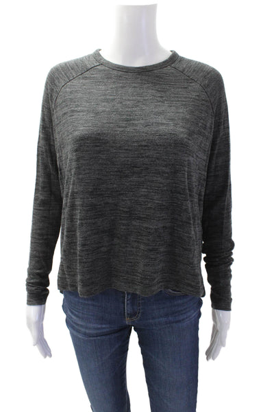 Rag & Bone Jean Womens Round Neck Long Sleeve Shirt Dark Gray Size XS