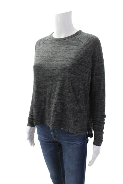 Rag & Bone Jean Womens Round Neck Long Sleeve Shirt Dark Gray Size XS