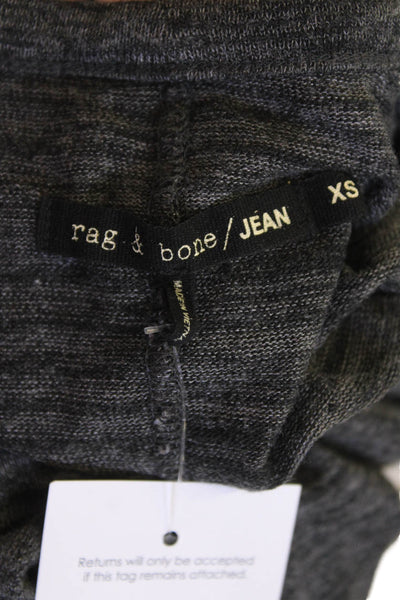 Rag & Bone Jean Womens Round Neck Long Sleeve Shirt Dark Gray Size XS