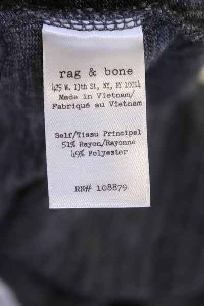 Rag & Bone Jean Womens Round Neck Long Sleeve Shirt Dark Gray Size XS