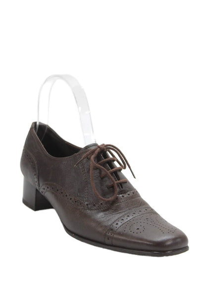 Ara Womens Leather Oxford Shoes Brown Size 3.5