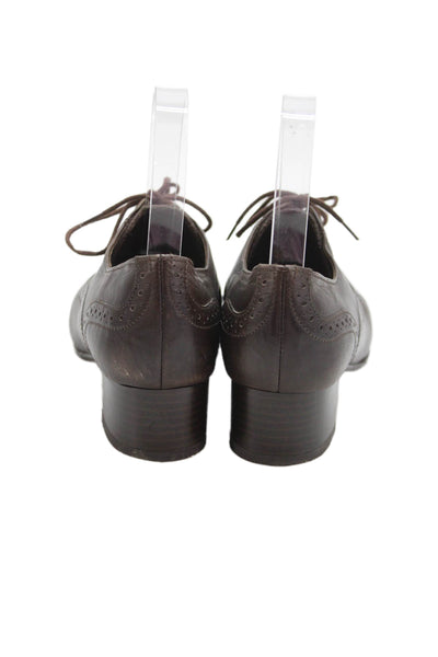 Ara Womens Leather Oxford Shoes Brown Size 3.5