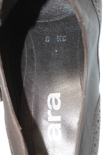 Ara Womens Leather Oxford Shoes Brown Size 3.5