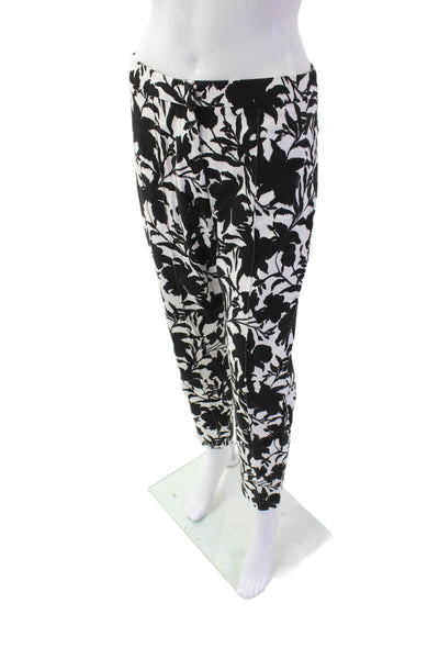 Adam Lippes Womens Textured Zip Button Floral Pants White Size 6