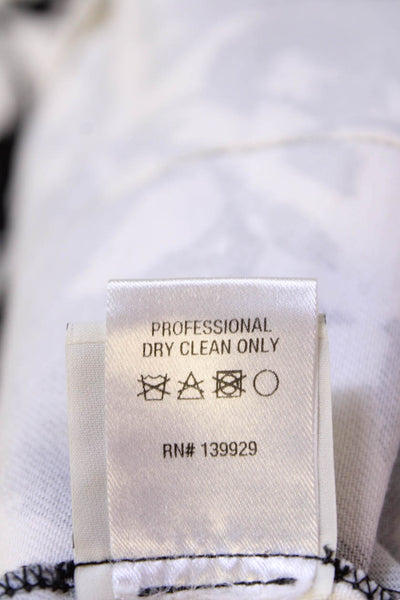 Adam Lippes Womens Textured Zip Button Floral Pants White Size 6