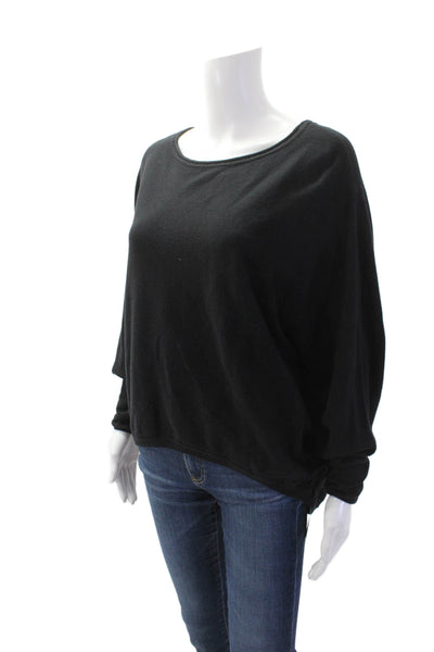 Vivienne Tam Womens Cotton Long Sleeve Round Neck Knit Sweater Black Size S