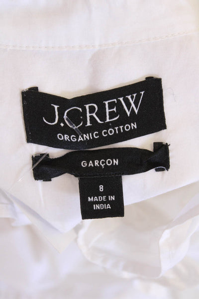 J Crew Womens Cotton Long Sleeve Button Up Blouse White Size 08
