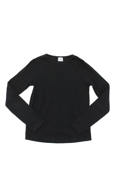 Zara Girls Long Sleeve Round Neck Casual Knit Top Black Size 12
