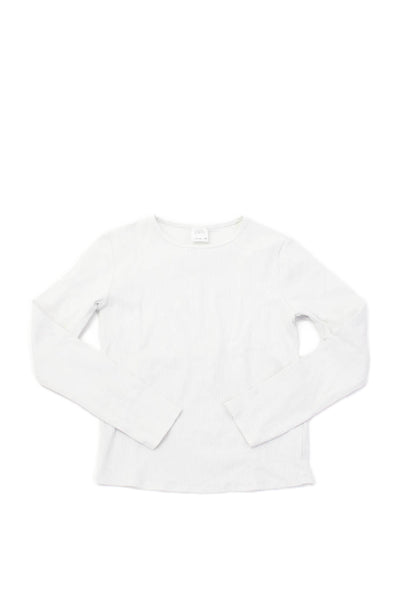 Zara Girls Long Sleeve Round Neck Casual Top White Size 11-12Y