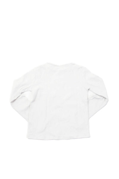 Zara Girls Long Sleeve Round Neck Casual Top White Size 11-12Y