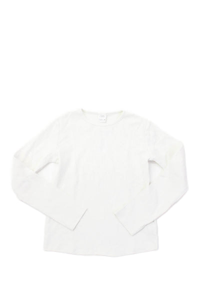 Zara Girls Long Sleeve Round Neck Casual Top White Size 11-12Y
