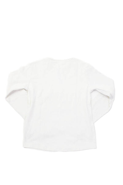 Zara Girls Long Sleeve Round Neck Casual Top White Size 11-12Y