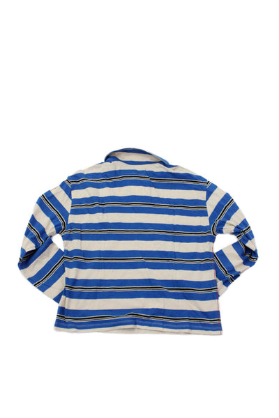Zara Girls Textured Long Sleeve Striped Casual Top White Size S