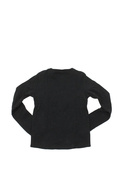 Zara Girls Round Neck Long Sleeve Casual Top Black Size 11-12Y