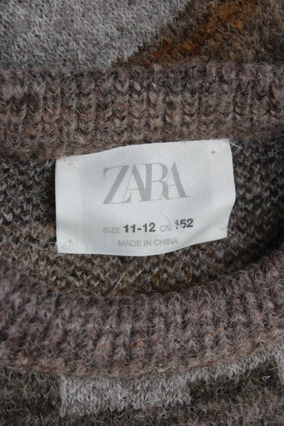 Zara Girls Long Sleeve Round Neck Stripe Knit Sweater Multi Size 11-12Y