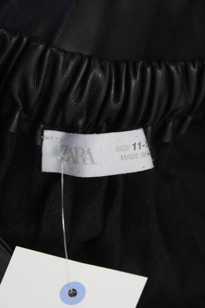 Zara Girls Elastic Waistband Lined Ankle Length Skirt Black Size 11-12Y