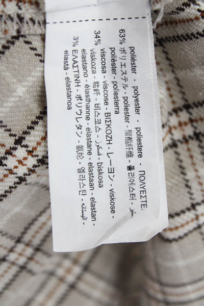 Zara Girls Cotton Textured Zip Plaid Printed Short Skirt Nude Size 13-14Y